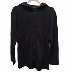 Navy Blue Sweater Jacket with Hood